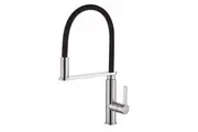 Rit pull out down goose neck black and chrome kitchen mixer tap
