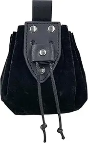 [JAOYU] Medieval Leather Pouch Faux Leather Drawstring Pouch Vintage Belt Pouch Nordic Embossed Belt Bag Coin Purse for Men Women, Leather Drawstring Pouch