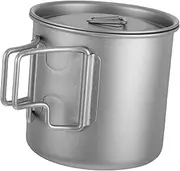 iplusmile Titanium Tea Infuser Cup with Foldable Handle Lightweight Outdoor Hiking Mug for Travel Camping and Picnics Single Design for Quick Heating and