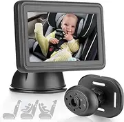 GEARMONSTER Car Camera HD 1080P Eye Protection Clear Night Vision Rear Facing Stability Rear Seat Camera with Monitor for Car Seat Travel