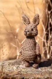 Handmade micro miniature crochet Kangaroo Doll - Safari Collection, tiny animals