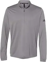 [adidas] Mens Lightweight Quarter-Zip Pullover, XS, Grey Three, Grey Three, X-Small