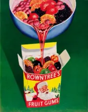 Christmas Advertisement For Rowntrees Fruit Gums 1950s era Photo 1