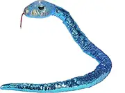Wild Republic Sequin Snake Plush, Stuffed Animal, Plush Toy, Gifts for Kids, Teal & Purple, 54"