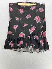 Torrid Women's Pull On Skirt Black Floral Pleated Plus Size 3X Faux Wrap