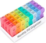Organizador de pastillas mensual para 2 tomas al día pastillero para un mes.2025