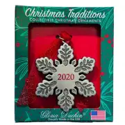 Christmas Tree Ornament Snowflake Year 2020 Pewter Gloria Duchin USA