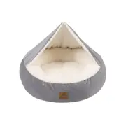 Hooded Corduroy Snookie Pet Nest (Dove Grey) - Small