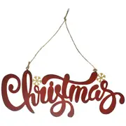 LVD Metal/Jute Christmas Hanger Xmas Holiday Decor Ornament 31x11.5cm Red