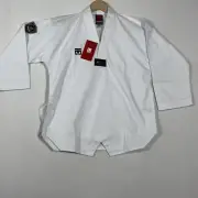 Mooto Jacket Shirt Taekwondo Competition WTF White Sz 150(1)