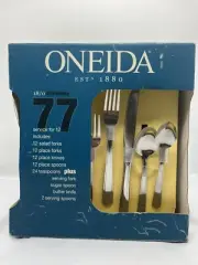 Oneida 18/0 Stainless 77 Pieces for 12 People Set NEW