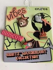 5 Pk Crocs Jibbitz Wanderlust Collection Moscow Nesting Doll Cathedral Bear NEW