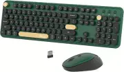 Colorful Wireless Computer Keyboards Mouse Combos, UBOTIE Polychrome Round Keyca