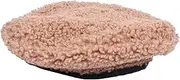 [BESTYASH] Fashionable Plush Beret Hat for Women Small Size Breathable Sunshade Matches Outfit Khaki