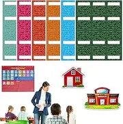 [Generic] Helping Hands Pocket Chart - Classroom Attendance Chart,Attachable Photos Who Is Here, Helping Hands Pocket Chart Daycare Teacher Accessories