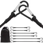 6 Piece Bungee Cords with Hooks - Heavy Duty Outdoor Bungee Cord Includes 24"...