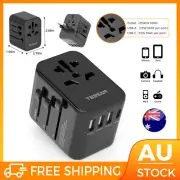 Universal Travel Adapter 3 USB 1 Type-C Charger US/UK/EU/AU Plug Converter