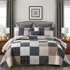 Patchwork King Quilt, 100% Cotton Lightweight King Size Bedspreads 3 Pieces, ...