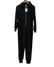 Savage X Fenty Rhianna Sleep & Shine Hooded Shimmer Jumpsuit Caviar Black Large