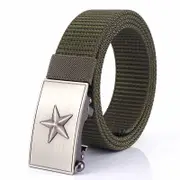 125cm 3.4cm Width Men Nylon Waist Belts Tactical Belt Quick Unlock Inserting Metal Buckle Waist Belt ARMYGREEN COLOR