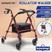 Rollator Walker 4 Wheel with Seat Lightweight for Seniors Walking Rolling Red