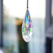 120Mm Crystal Suncatcher Prism Pendant for Window,Ab Colored Long Loquat Crystal
