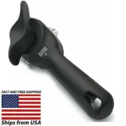 KUHN RIKON Auto Safety Smooth Touch Can Opener, Lidlifter No Sharp Edges - Black