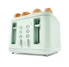 4 Slice Soft Touch Toaster Stainless steel Housing Self centering - Green