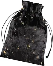 Velvet Storage for Tarot Pouch -Multifunctional Oracle Cards Jewelry Bags, Luxurious Tarot Pouch with Drawstring, Velvet Tarot Bag, Tarot Dice Card Jewelry Crystal Fortune Telling Card Pouch, Black,