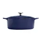 Tramontina Dutch Oven 5.5 qt Oval Enameled Cast Iron Gradated Cobalt Lid Durable