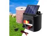 Giantz Fence Energiser 5KM Solar Powered Electric 500M Poly Wire Insulator