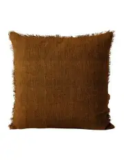 [Aura Home] Vintage Linen Fringe Cushion Range in Tobacco