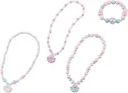 [Healvian] 1Set Beaded Necklace and Bracelet Set for Elegant Pearl Shell Pendant Jewelry Durable and Creative Design for Everyday Wear and Special Occasions