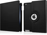 Yellow-Price Case Compatible with All iPad Model PU Leather Business Folding Stand Folio Cover, Hand Strap, Multi-Angle Viewing, Black (iPad 2 / 3 / 4, 9.7")