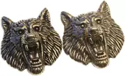 Vintage Engraving Wolf Head Brass Decorative Buckle Stereoscopic Shape Conchos C