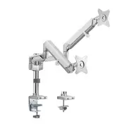 Brateck LDT37-C024P-GG Dual Monitors Pole-Mounted Epic Gas Spring Aluminum Monitor Arm Gloss Grey