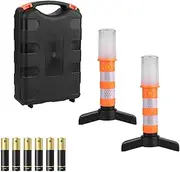 2pcs LED Emergency Roadside Lights, Safety Strobe Road Warning Light, Flares Emergency Road with Magnetic Base and Removable Bracket, 9 Modes Multifunctional Highway Beacon Flare Light