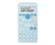 Scientific Calculators Cute Desktop Calculator with 240 Functions 2 Line LCD Screen Ideal for Students School Office Portable to Carry - Light Blue