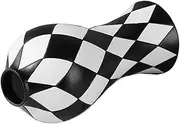 Black and White Vases Home Decor | Modern Vase - Black and White Checkered Resin Decorative Craft Flower Container for Home Room Table Centerpieces Dining Bathroom for Adults