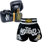 NEW Contender Ares K-7 Black/White Shorts & Gloves