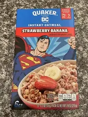 Quaker Instant Oatmeal DC Comics~Strawberry Banana 6 Pack 1.23 oz