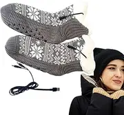 [Generic] Feet Warmers for Men | USB Powered Anti-Cold Socks | Winter Foot Heater, Insulated Foot Supports for Outdoor Field Hockey