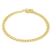 10K Yellow Gold Solid 5mm Miami Cuban Link Chain Bracelet Mens Womens 7"