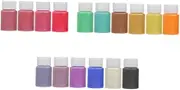 SEWACC 16 Bottles of DIY Pigment Powder for Soap and Nail Art Each Vibrant Pearlescent Colors Long Lasting Mica Powders for Crafts Candles and Epoxy