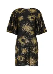 Farm Rio Sunny Mood Sequin Mini Dress - Black - L (UK14 / L) L (UK14 / L)