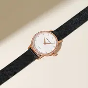 Bullion Gold Elite Watch Embellished with Rhinestone - Rose Gold and White
