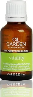 Oil Garden Vitality Pure Essential Oils - Sweet Orange Grapefruit Bergamot Ginger & Lemongrass Essential Oil for Massage, Vaporiser & Oil Diffuser - 25ml