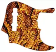 J BASS 5 STRING Graphic Pickguard to fit Fender Bass Guitar Snakeskin Yellow