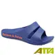 ATTA運動風簡約雙帶休閒拖鞋-深藍11號