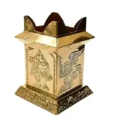 Brass tulsi mandapam For Home Indoor Garden Tulsi Pot 8" Tulsi Planter Pot Gold